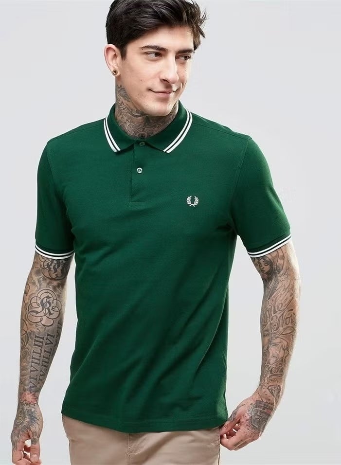فريد بيري بولر رجالي موديل ضيق (Slim Fit) - قميص بولو بكمام قصير للعمل والاسترخاء - Image 2